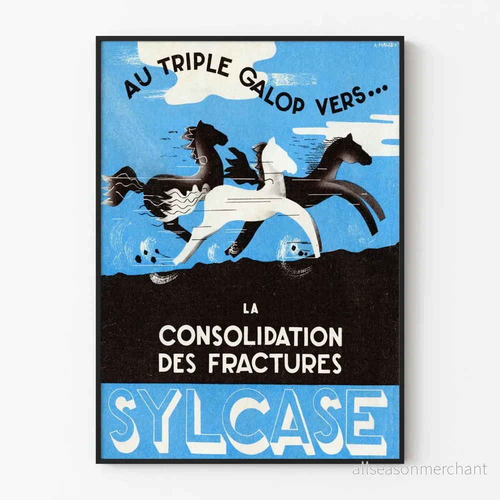 Vintageaffisch Sylcase Hästkapplöpning Väggdekoration