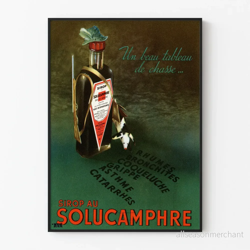 Vintageposter för Sirap med Solucamphre - Retro väggdekoration för apotek