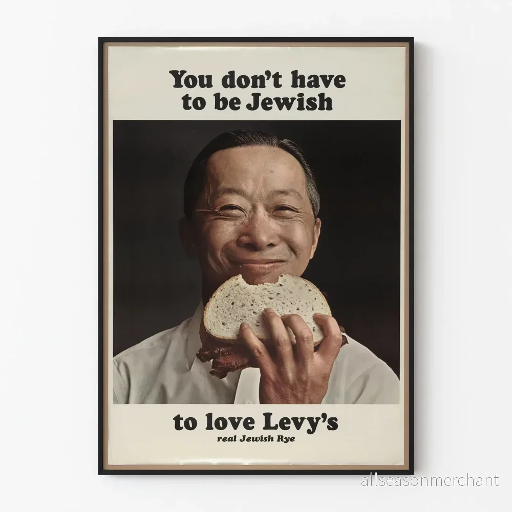 Vintage reklamposter Levy's äkta judiska rågbröd