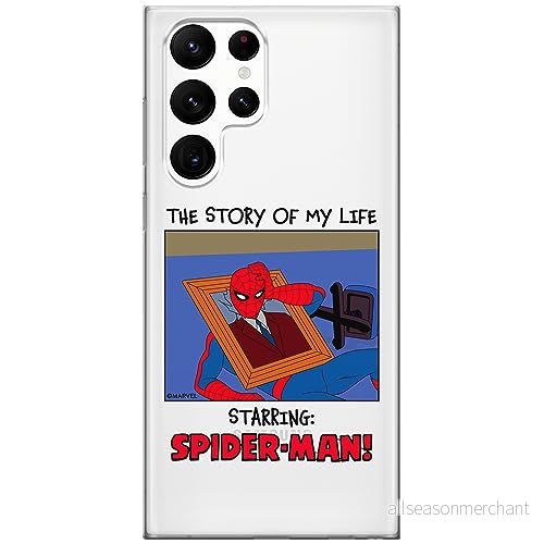 ERT GROUP mobiltelefonfodral för Samsung S22 ULTRA originalt och officiellt licensierat Marvel mönster Spider Man 036 optimalt anpassad till formen på mobiltelefonen, gedeeltelijk transparant 5905795012175