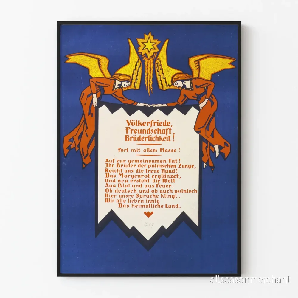 Poster Völkerfriede: fred, vänskap och broderskap
