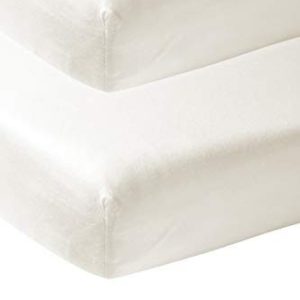 Meyco Baby Uni underlakan 2 pack till spjälsängen (underlakan med mjuk jerseykvalitet, tillverkad av 100% bomull, perfekt passform tack vare elastisk dragsko runt om, mått: 60 x 120 cm), cremevit 4054703642018