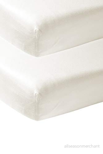 Meyco Baby Uni underlakan 2 pack till spjälsängen (underlakan med mjuk jerseykvalitet, tillverkad av 100% bomull, perfekt passform tack vare elastisk dragsko runt om, mått: 60 x 120 cm), cremevit 4054703642018