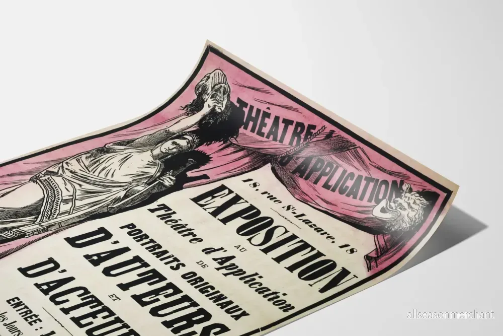 Vintageaffisch för utställning med porträtt av författare och skådespelare, Teater för tillämpning - Bild 3