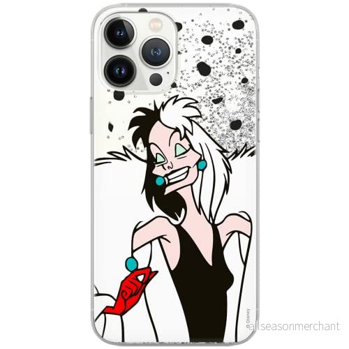 ERT GROUP mobiltelefonfodral för Apple Iphone 12 PRO MAX originalt och officiellt licensierat Disney mönster Cruella 004 Vit anpassad till formen på mobiltelefonen, med glitter overflow effekt 5903040386590