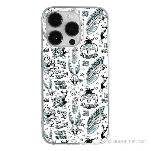 ERT GROUP mobiltelefonfodral för Apple Iphone 14 PRO originalt och officiellt licensierat Looney Tunes mönster 004 anpassad till formen på mobiltelefonen, fodral tillverkad av TPU plast 5905131916044