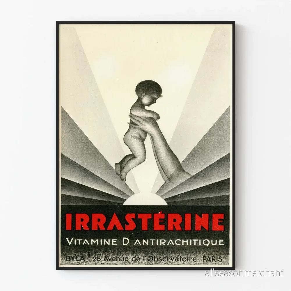 Vintageposter Irrastérine D-vitamin Antirachitisk