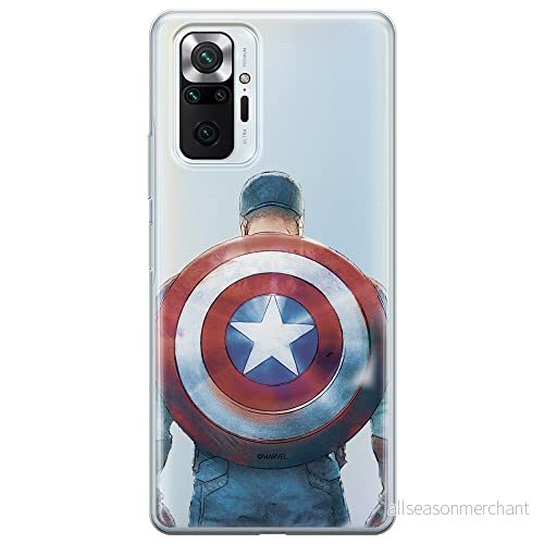 ERT GROUP mobiltelefonfodral för Xiaomi REDMI NOTE 10 PRO originalt och officiellt licensierat Marvel mönster Captain America 002 anpassad till formen på mobiltelefonen, gedeeltelijk transparant 5903932814309