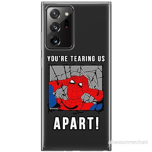 ERT GROUP mobiltelefonfodral för Samsung GALAXY NOTE 20 ULTRA originalt och officiellt licensierat Marvel mönster Spider Man 035 anpassad till formen på mobiltelefonen, gedeeltelijk transparant 5905795011376