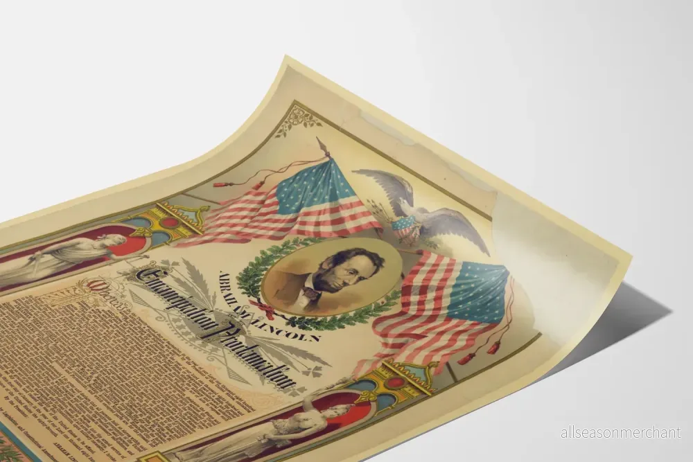 Historisk poster av Abraham Lincoln och proklamationen om frigivning - Bild 3