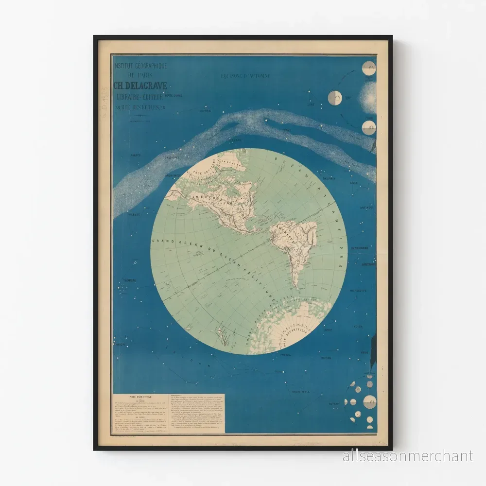 Vintageposter från Institut Géographique de Paris - Höstjämvikt