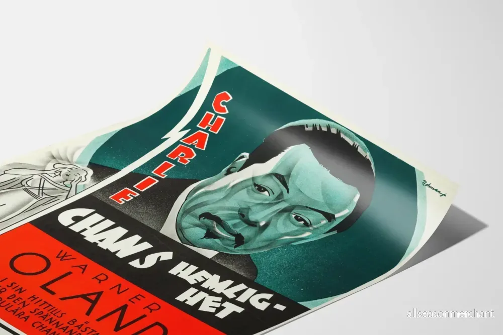 Vintageposter av Charlie Chans hemlighet - Retro filmväggdekoration - Bild 3