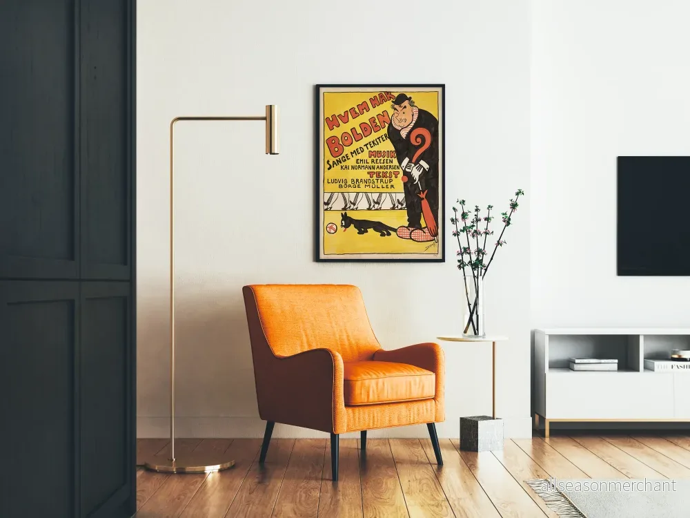 Vintage karikatyrhumoristisk poster med karaktär och svart katt - Bild 2
