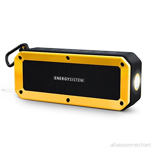 Energy Sistem Outdoor Box Bike (bluetooth, handsfree funktion, 10 W, MicroSD, FM radio, ljudin, stänkskyddad och slagtålig, ficklampa, tillbehör) gul 8432426444878