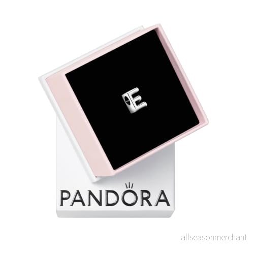 PANDORA Moments Buchstabe E wendbares Alphabet Charm aus Sterling Silber mit geprägten Herzen und Perlen an der Rückseite kompatibel Armbändern Kollektion 5700302672060