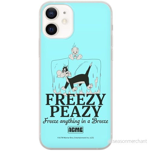 ERT GROUP mobiltelefonfodral för Iphone 12 Mini originalt och officiellt licensierat Looney Tunes mönster Sylvester & Tweety 005, fodral tillverkad av TPU plast 5905795124373