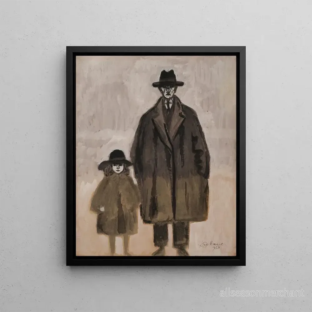 Målning Léon Spilliaert och Madeleine på promenad i Ostende – Léon Spilliaert | Konsttryck