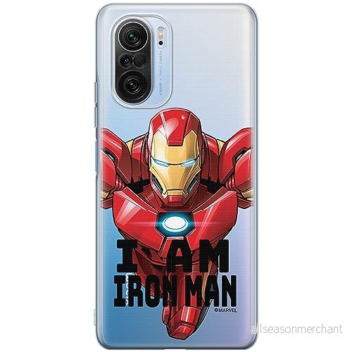 ERT GROUP mobiltelefonfodral för Xiaomi MI 11i/ REDMI K40/K40 PRO/POCO F3/ F3 PRO originalt och officiellt licensierat Marvel mönster Iron Man 029, gedeeltelijk transparant 5905511885052