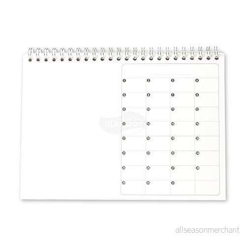 Maildor Ref GB009O Vit kalender att anpassa 21,5 x 16 cm, utrymme för bild varje månad, lämplig alla år dekorera med pennor, pennor 3609510950095