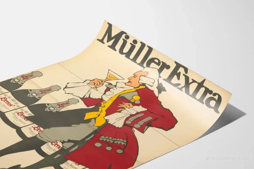 Vintage Müller Extra - Poster för väggdekoration Champagne - Bild 3