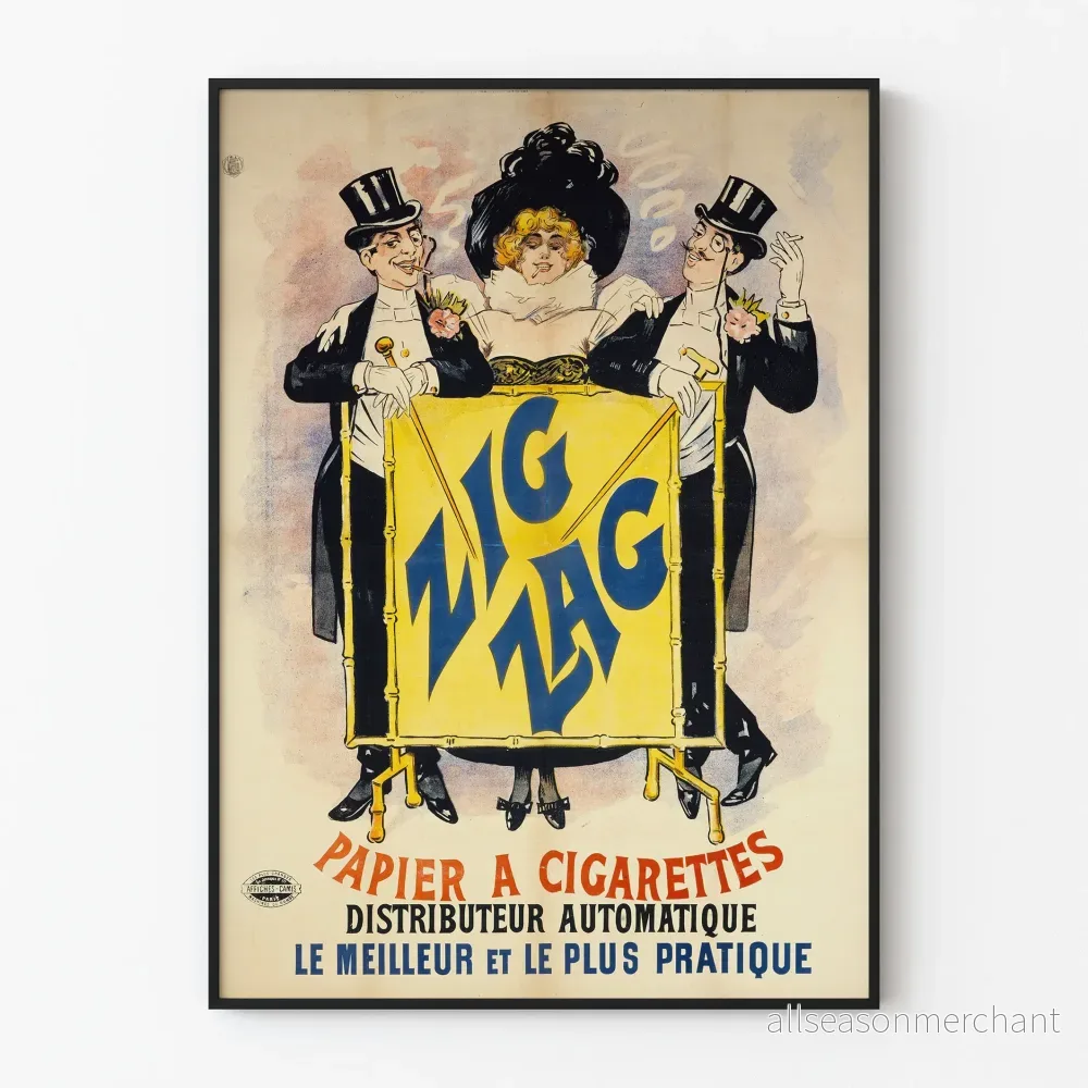 Vintageposter Zig-Zag Cigarrpapper retro väggdekoration
