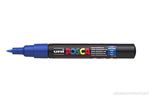 uni-ball 186751 - POSCA markör med extra fin kulspets, mörkblå 4902778654064