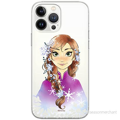ERT GROUP mobiltelefonfodral för Iphone 13 PRO MAX originalt och officiellt licensierat Disney mönster Anna 001 Vit optimalt anpassad till formen på mobiltelefonen, gedeeltelijk transparant 5903932862232
