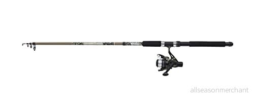 Mitchell Tanager Camo II Tele Spin Combo, teleskopisk fiskespö och rulle spinnkombination, perfekt för nybörjare eller tillfälliga sportfiskare, rovdjursfiske, gädda/abborre/zander, grön kamo, 2,4 m 22021656387
