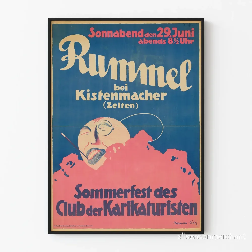 Vintageposter för Sommerfest des Karikaturisten