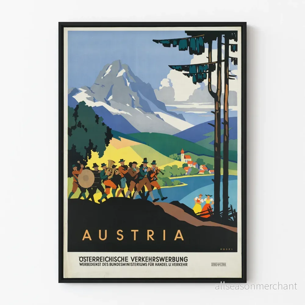 Vintage affisch Österrike för vintage väggdekoration