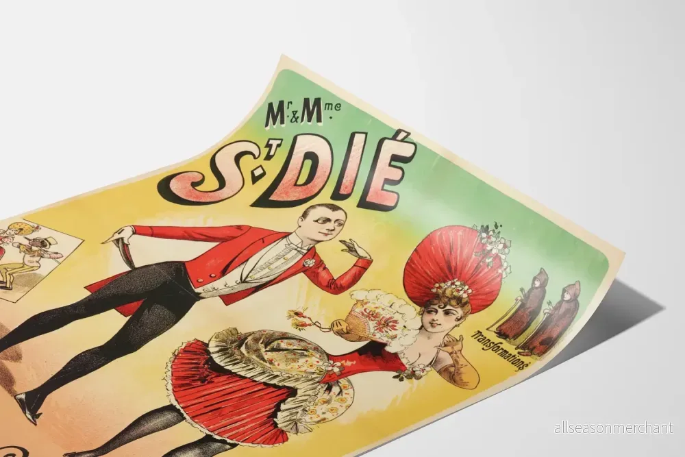 Vintage väggdekorationsposter Mr & Mme St-Dié Duettister Superchics - Bild 3