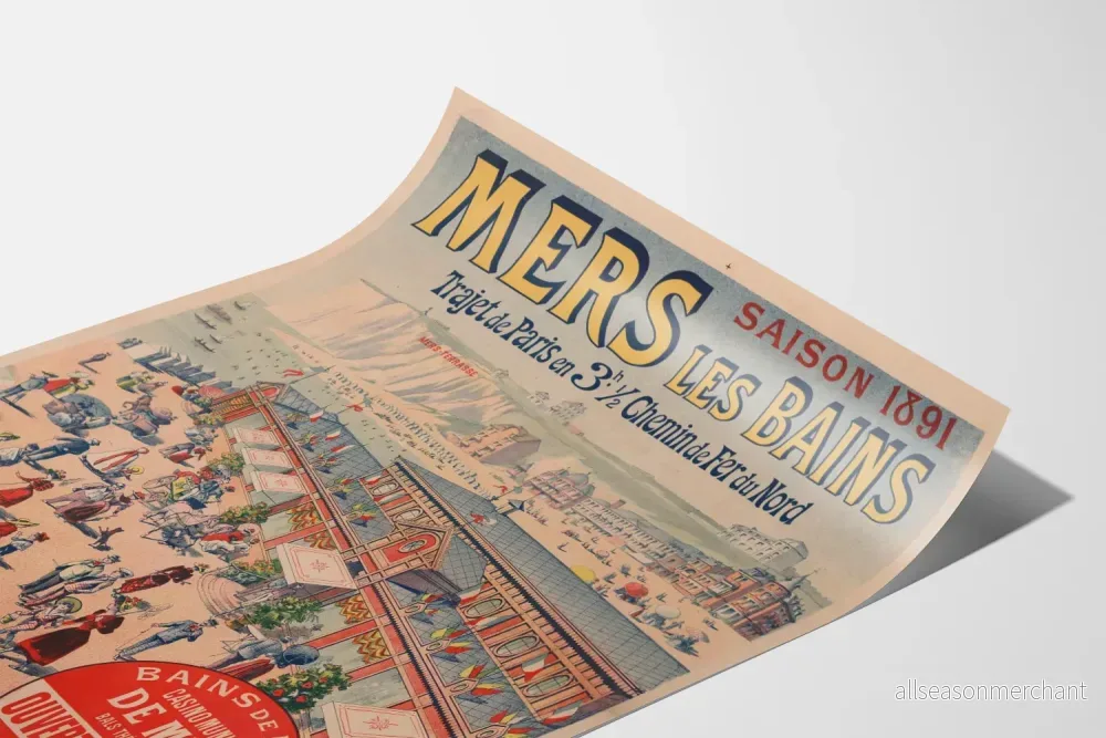 Vintageposter Mers-les-Bains 1891 - Retro väggdekoration - Bild 3