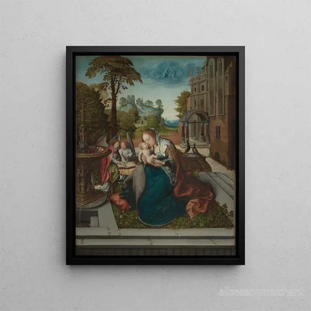 Målning Vierge à l'Enfant avec des anges - Bernard van Orley | Konsttryck