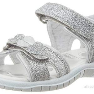 Chicco, Fedra sandal, Justerbara dubbla kardborreband sandaler Flickor, Silver, 21 8051182062364