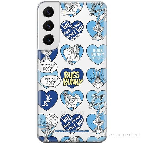 ERT GROUP mobiltelefonfodral för Samsung S22 originalt och officiellt licensierat Looney Tunes mönster Bugs 021 optimalt anpassad till formen på mobiltelefonen, gedeeltelijk transparant 5905795085551