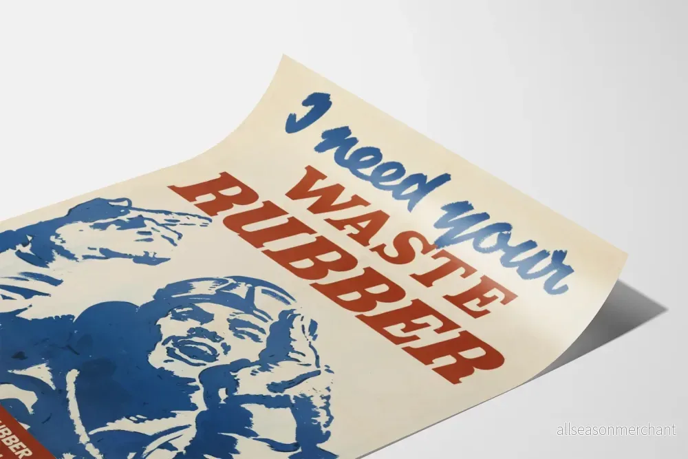 Vintageposter I Need Your Waste Rubber - Retro Väggdekoration - Bild 3