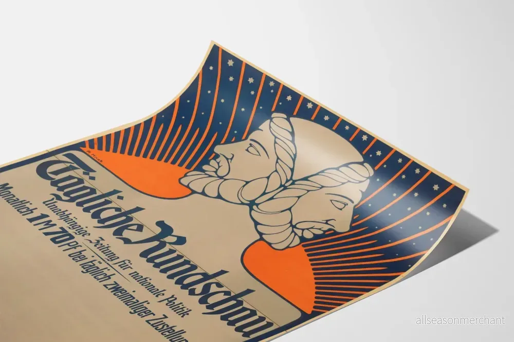 Vintageaffisch Journal Tägliche Rundschau Symboliskt design - Bild 3