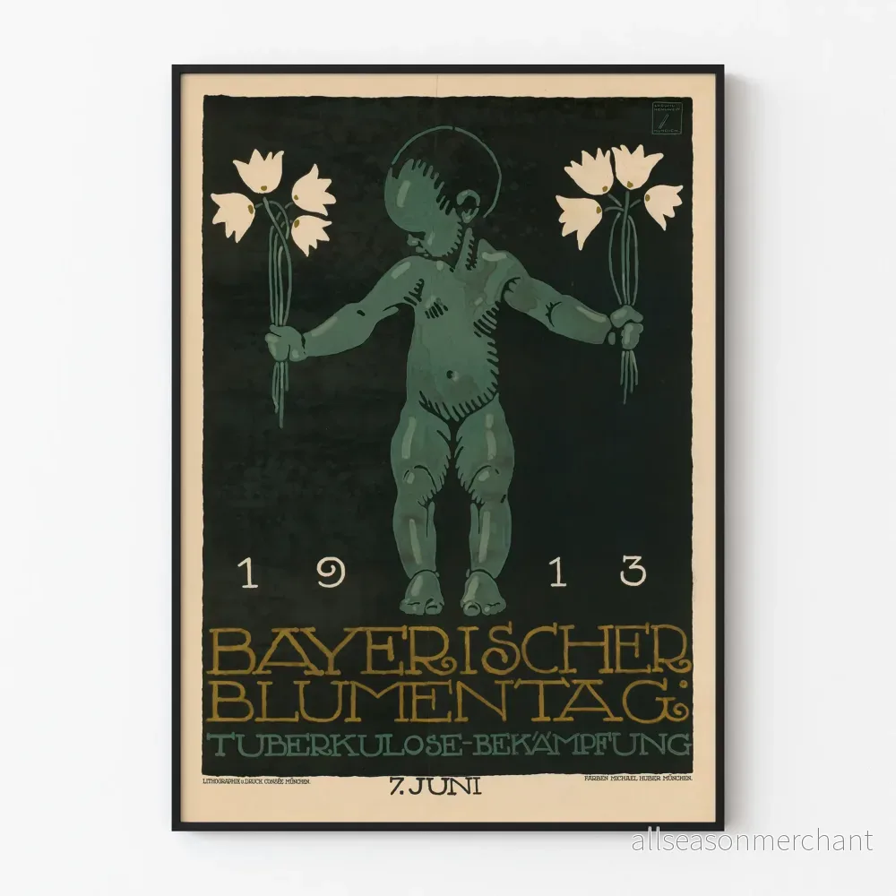 Vintage Bavaroise Poster 1913 – Kampanj mot tuberkulos Vintage Bavaroise Poster 1913 – Kampanj mot tuberkulos