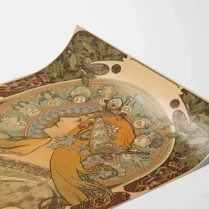 Dekorativ poster Art Nouveau kvinna och astrologiska tecken - Bild 3