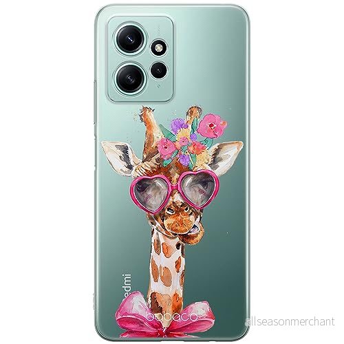 ERT GROUP mobiltelefonfodral för Xiaomi REDMI NOTE 12 4G originalt och officiellt licensierat Babaco mönster Giraffe 002 optimalt anpassad till formen på mobiltelefonen, gedeeltelijk transparant 5905511952495