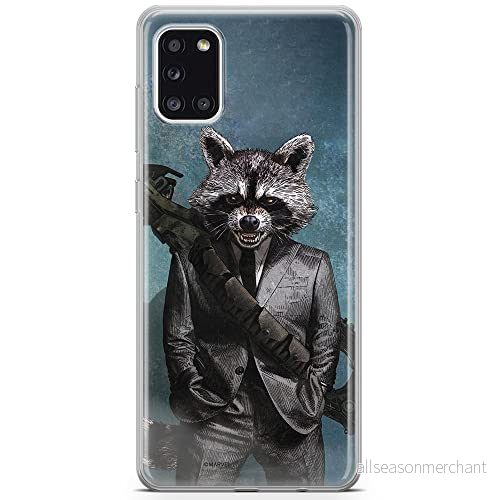 ERT GROUP mobiltelefonfodral för Samsung A31 originalt och officiellt licensierat Marvel mönster Rocket 002 optimalt anpassad till formen på mobiltelefonen, fodral tillverkad av TPU plast 5903040219911