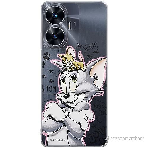 ERT GROUP mobiltelefonfodral för Realme C55 originalt och officiellt licensierat Tom & Jerry mönster 004 optimalt anpassad till formen på mobiltelefonen, gedeeltelijk transparant 5905511866266