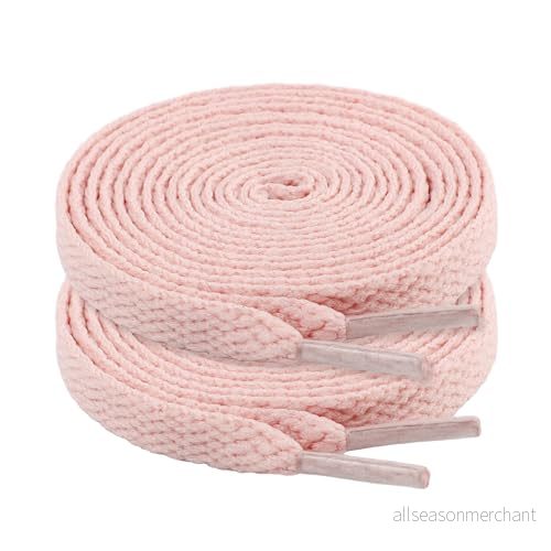2 par skosnören platta slitstarka skoband ersättning fodral av polyester för sneakers, sportskor, löparskor, sneakers skospets, rosa, 150 6975058038562