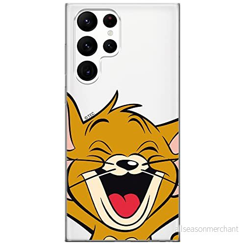 ERT GROUP mobiltelefonfodral för Samsung S22 ULTRA originalt och officiellt licensierat Tom and Jerry mönster 003 optimalt anpassad till formen på mobiltelefonen, gedeeltelijk transparant 5904805282966