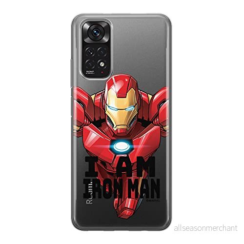 ERT GROUP mobiltelefonfodral för Xiaomi REDMI NOTE 11S 4G / 11 originalt och officiellt licensierat Marvel mönster Iron Man 029, gedeeltelijk transparant 5905511565831