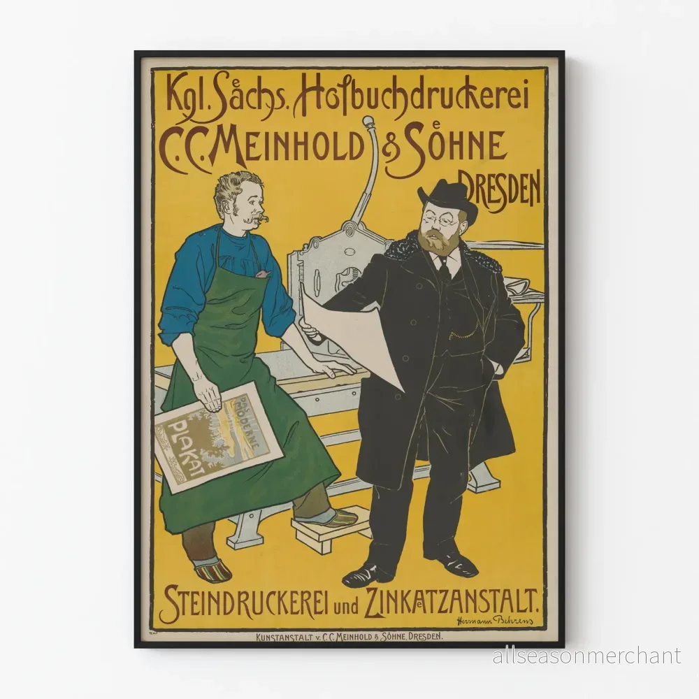 Vintage reklamposter - Imprimerie Royale Saxe C.C. Meinhold & Fils