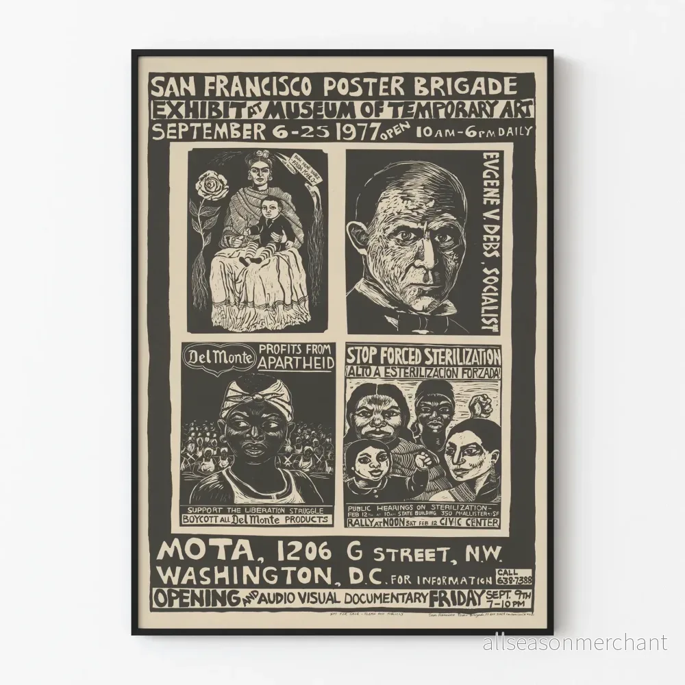 Vintageaffisch San Francisco Poster Brigade - Utställning 1977 Museum of Temporary Art