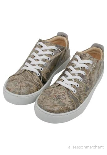 DOGO Kvinnors veganläder grå sneakers astronomi karta motiv 40, Färg: grå, 40 EU 8680544249541