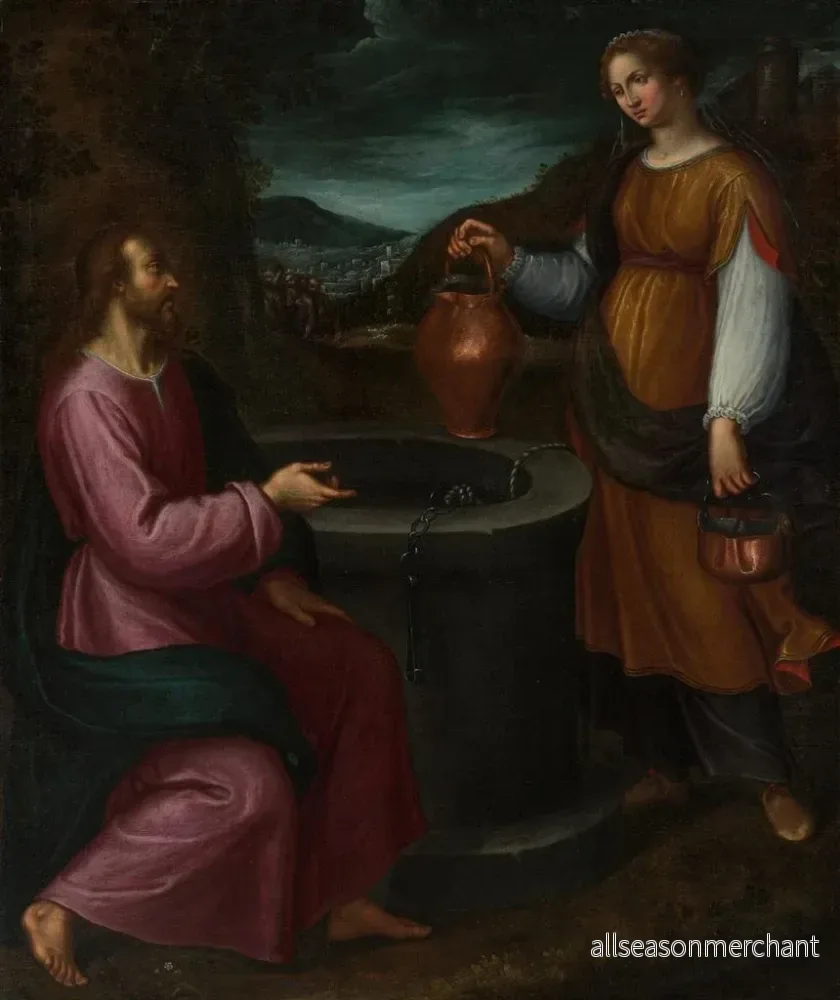 Målning Le Christ et la Samaritaine - Antonio Mari | Konsttryck - Bild 2