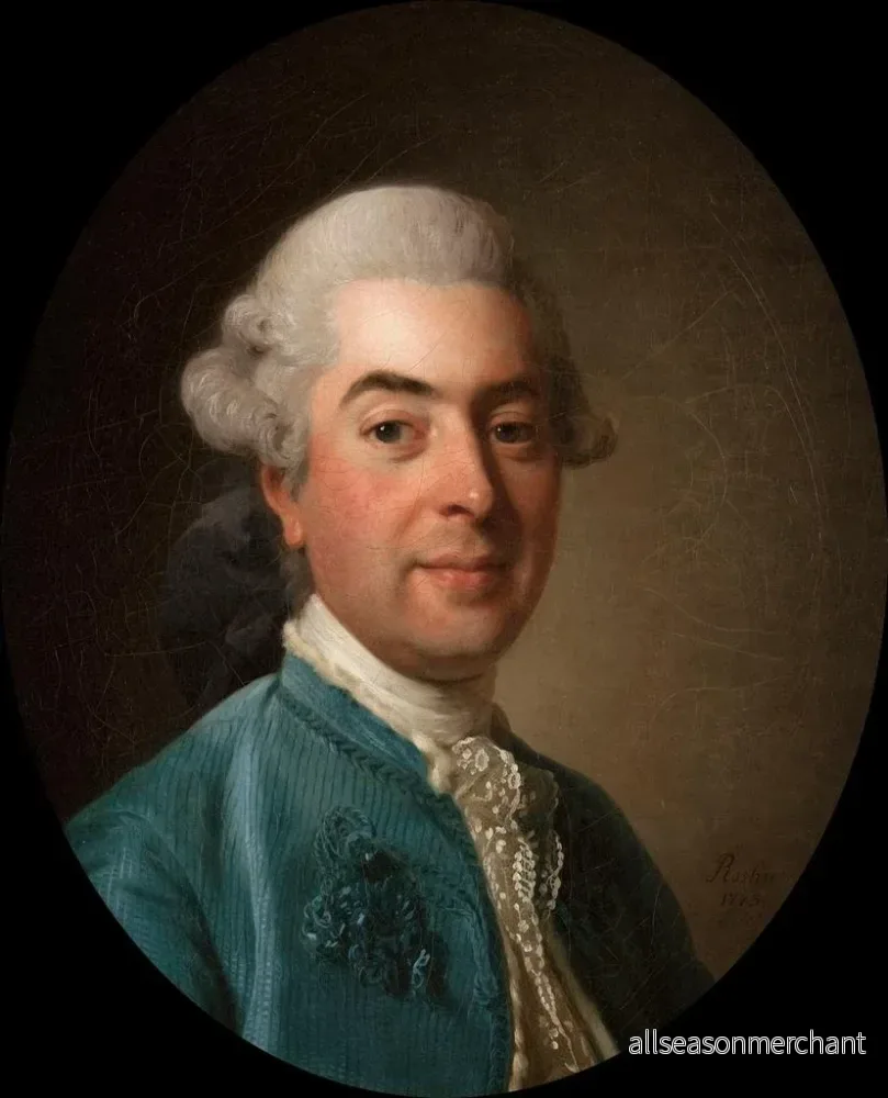 Målning Porträtt av Charles Marin de La Haye des Fossés, kungens jordbrukare 1736-1790 - Alexander Roslin | Konsttryck - Bild 2